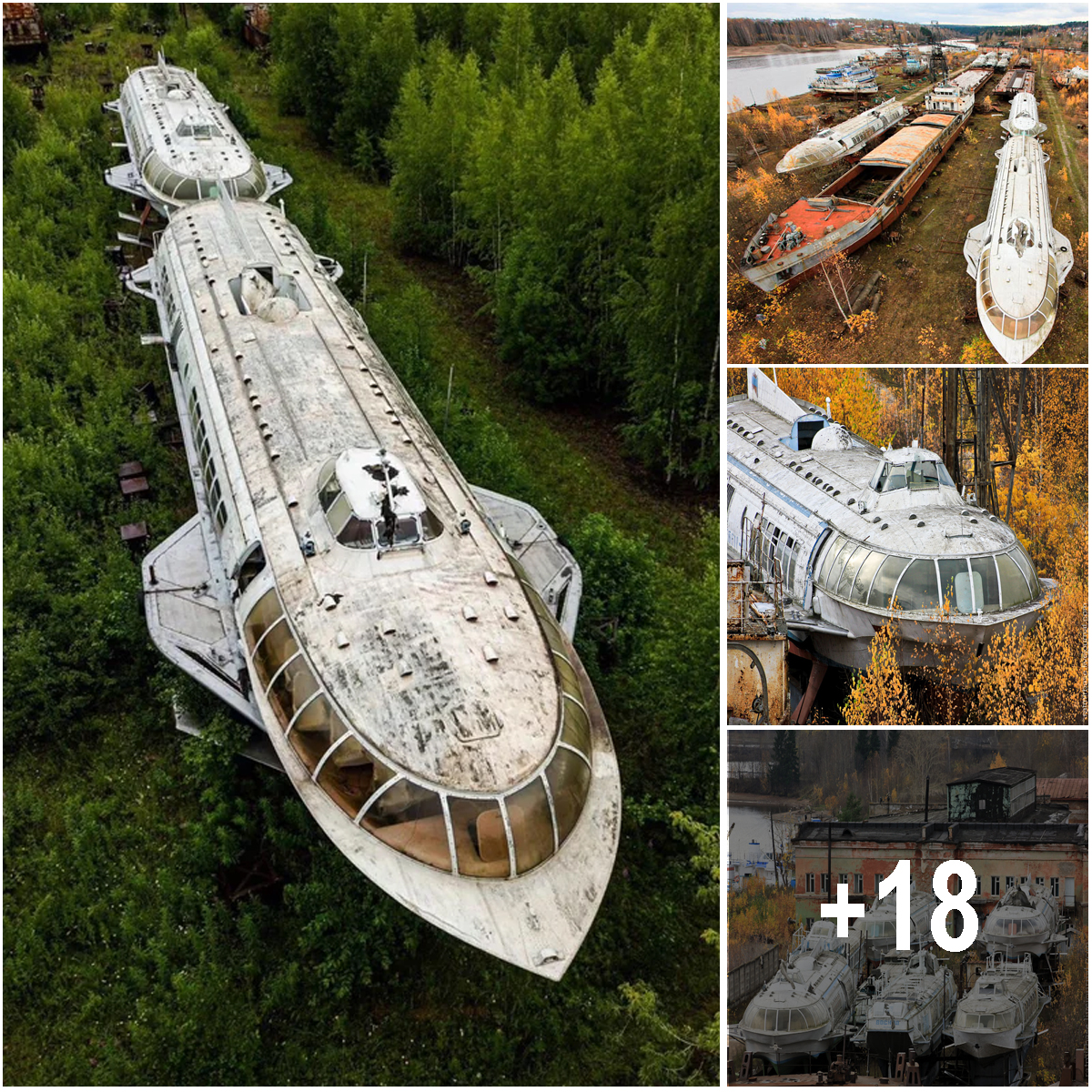 For more than 20 years, these handsome ships have been standing and slowly decaying under the influence of time. The only water they see is rain falling from the sky