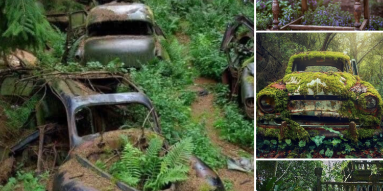 Forgotten human civilization is engulfed in moss and grass after hundreds of years