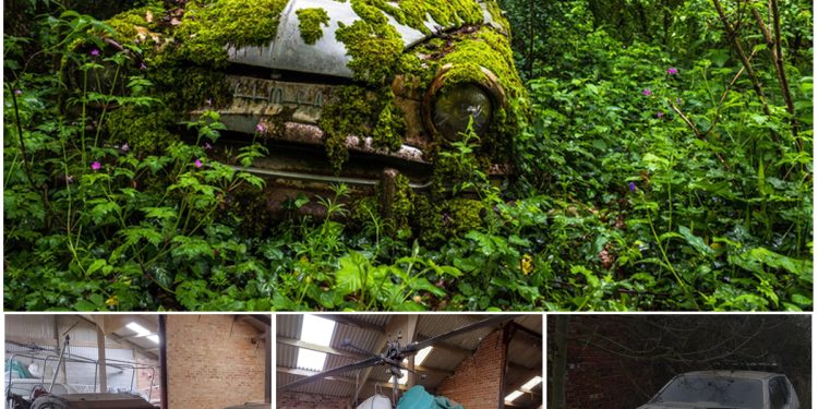 Inside eerie ‘abandoned car farm’ of rare 70s Lotuses, Citroëns and even a helicopter